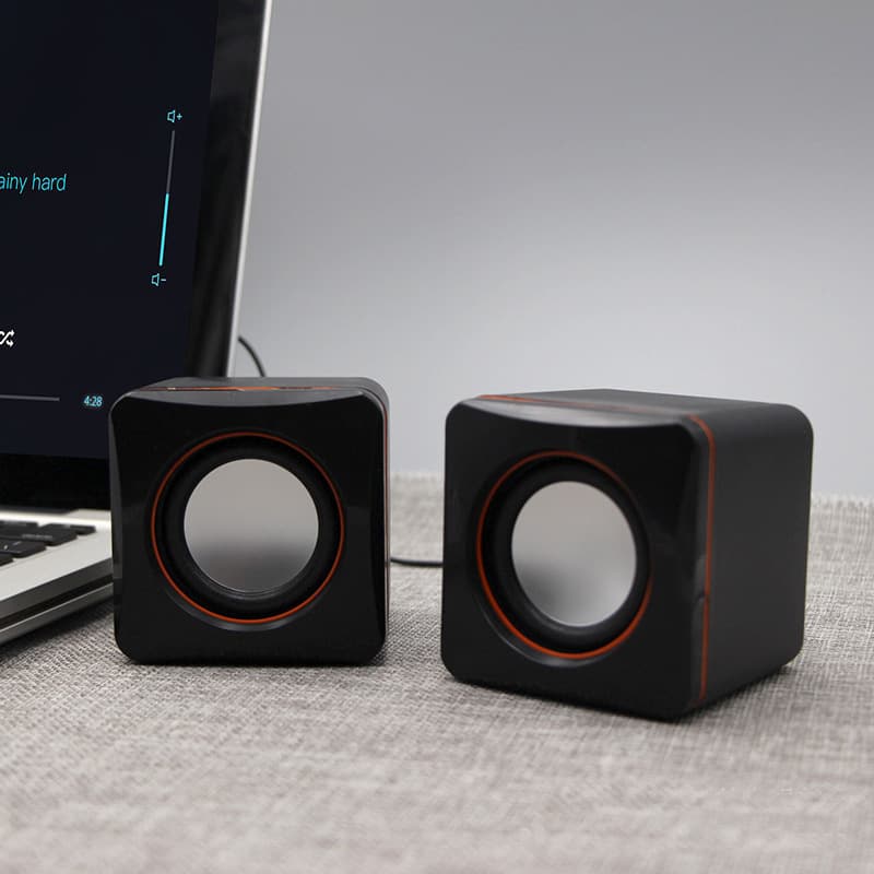 Cubo pequeno computador pequeno áudio 2.0 laptop desktop mini subwoofer com fio USB alto-falante de escritório em casa - imagem 5