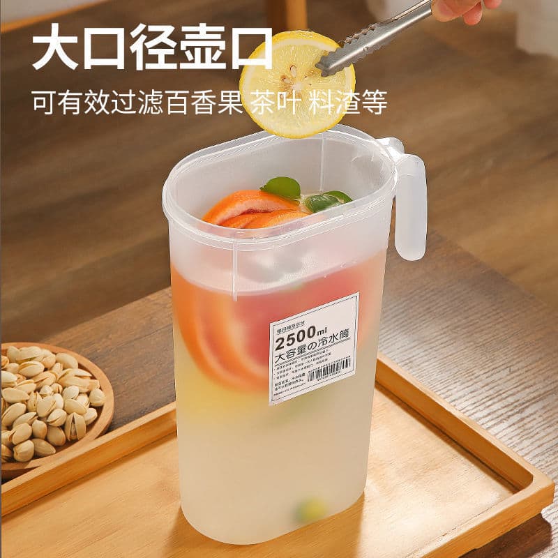 Chaleira fria para geladeira, bule doméstico resistente a altas temperaturas, chaleira fria de grande capacidade, balde de bebidas com tampa, fábrica de chaleira fria filtrada - imagem 5