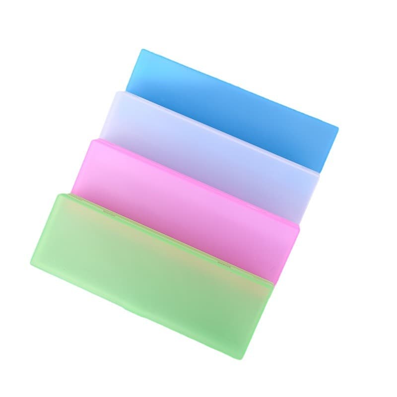 Estojo longo fosco transparente, sistema de armazenamento universal, papelaria de plástico para estudantes - imagem 6
