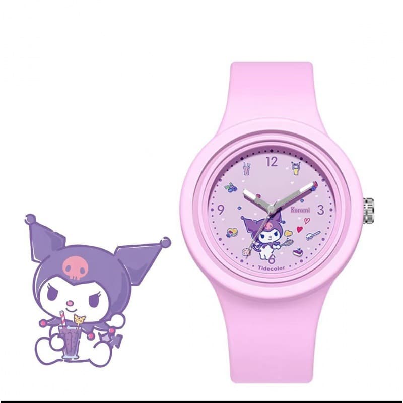 Novo Kuromi Cinnamon Dog Cartoon Watch Silicone Redondo de Alta Qualidade Sensação de Pele Bonito Sanli Family Series Watch - imagem 3