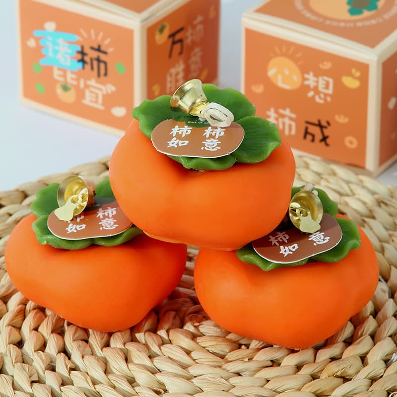 Vela perfumada de caqui, cera modeladora, tudo vai bem, cera de frutas, aniversário, lembrancinhas de casamento, decorações criativas e especiais - imagem 1