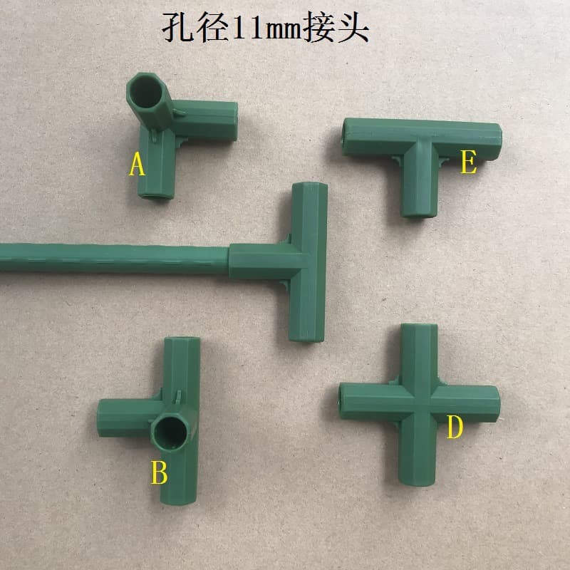 [厂家园艺塑料连接件三通四通花房配件塑料大棚支架接头11mm] - imagem 3