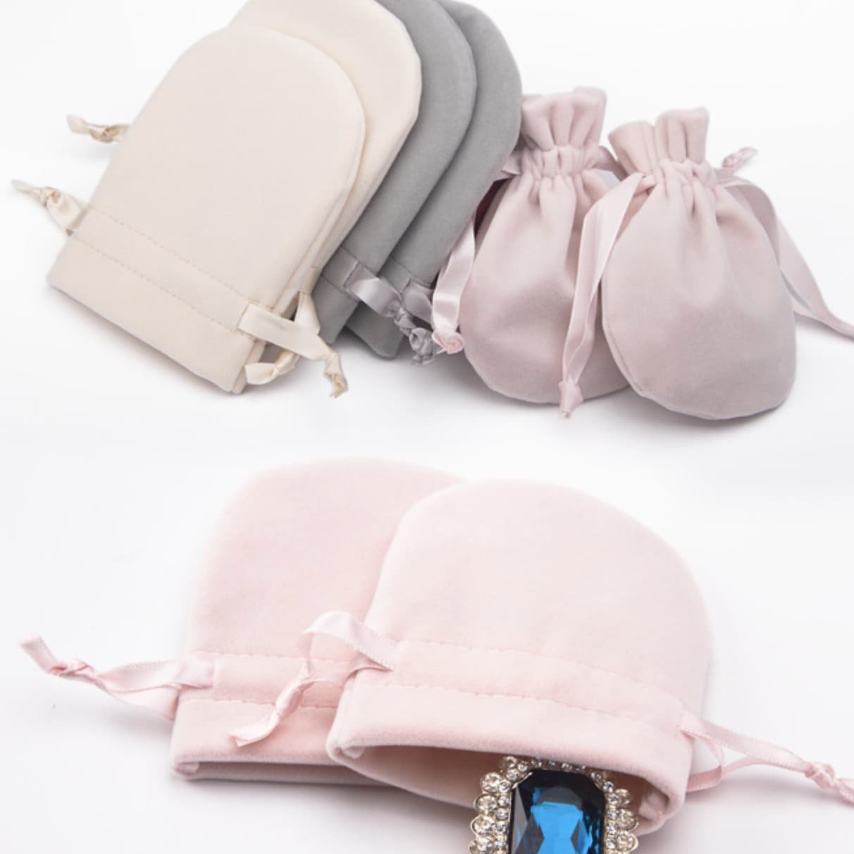 Acessório bege, bolsa de joias, bolsa de armazenamento, cordão, presente de aniversário - imagem 1