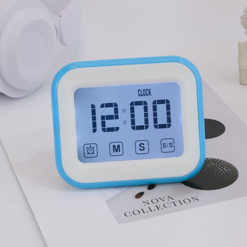 Temporizador eletrônico com tela sensível ao toque para estudantes, temporizador eletrônico de 12/24 horas para cozinha - imagem 3