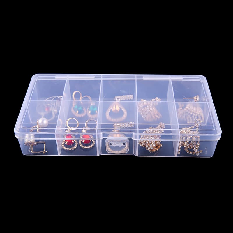 Acessório de plástico transparente, unhas postiças, caixa de armazenamento, recipiente, 10 células - imagem 4