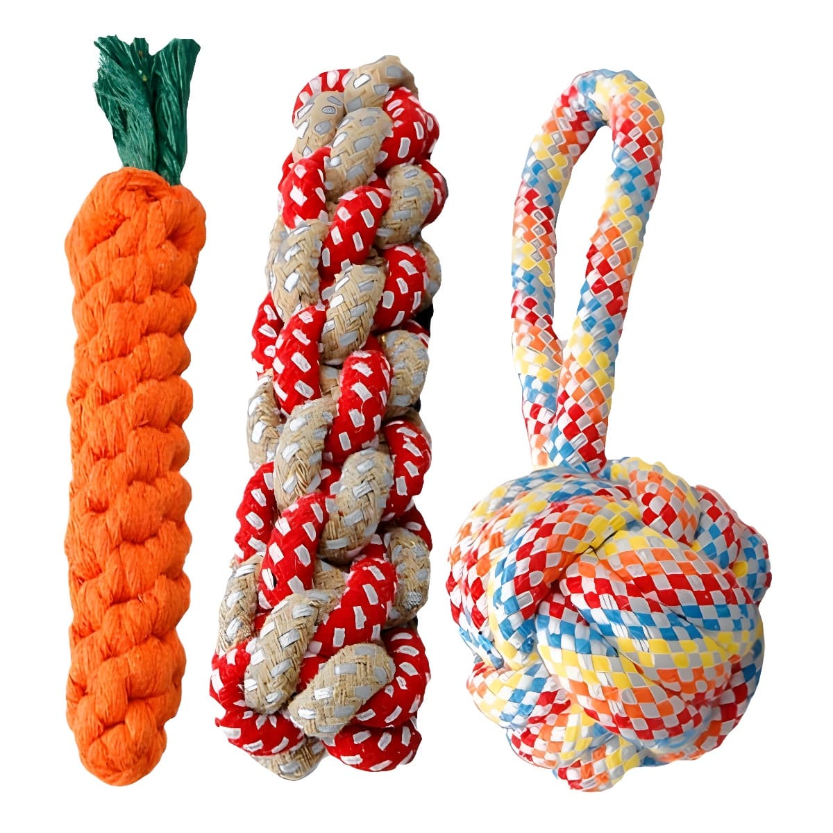 Brinquedos para cães atacado corda resistente à dentição nó pequeno, médio e grande cão de pelúcia pet corda de algodão brinquedo bola suprimentos para animais de estimação - imagem 1