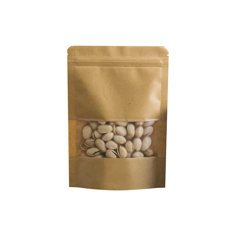 Saco de papel kraft para janela, saco ziplock, saco vertical, saco de nozes, saco de embalagem de frutas secas, saco de doces, saco de comida, saco selado - imagem 6