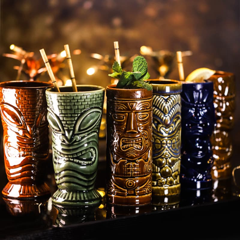 Copo de coquetel havaiano copo de cerâmica personalidade criativa pirata tiki tiki copo bar copo de vinho especial - imagem 1