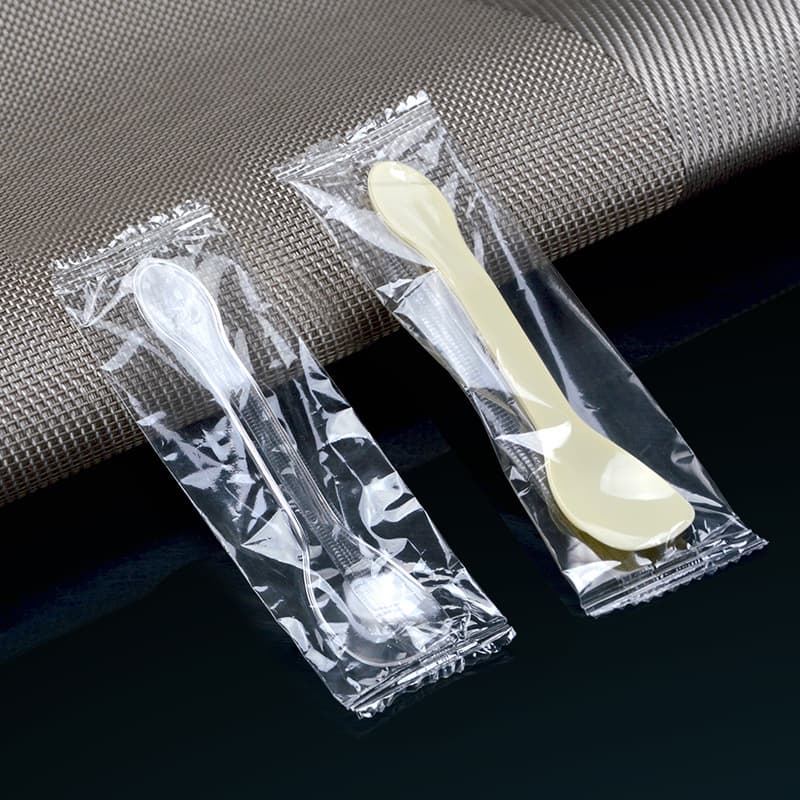 喇叭花 Colher de plástico descartável única, sopa de sorvete, pudim de sorvete, sobremesa, gelatina, colheres pequenas, 100 peças - imagem 1