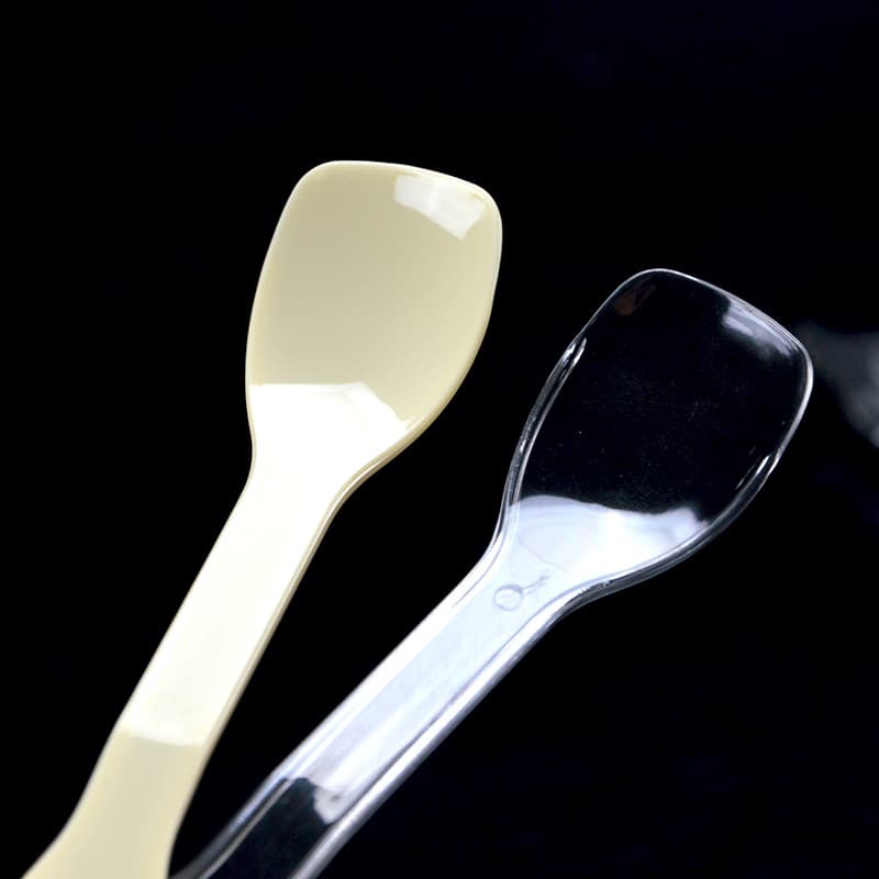 喇叭花 Colher de plástico descartável única, sopa de sorvete, pudim de sorvete, sobremesa, gelatina, colheres pequenas, 100 peças - imagem 4