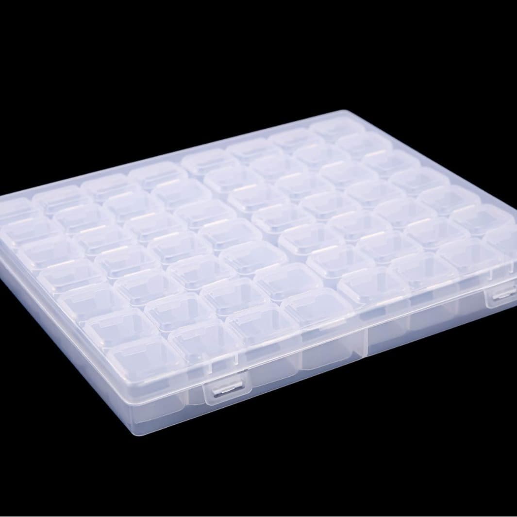 Decoração de unhas, caixa de armazenamento de mesa transparente de plástico removível, 56 células - imagem 3