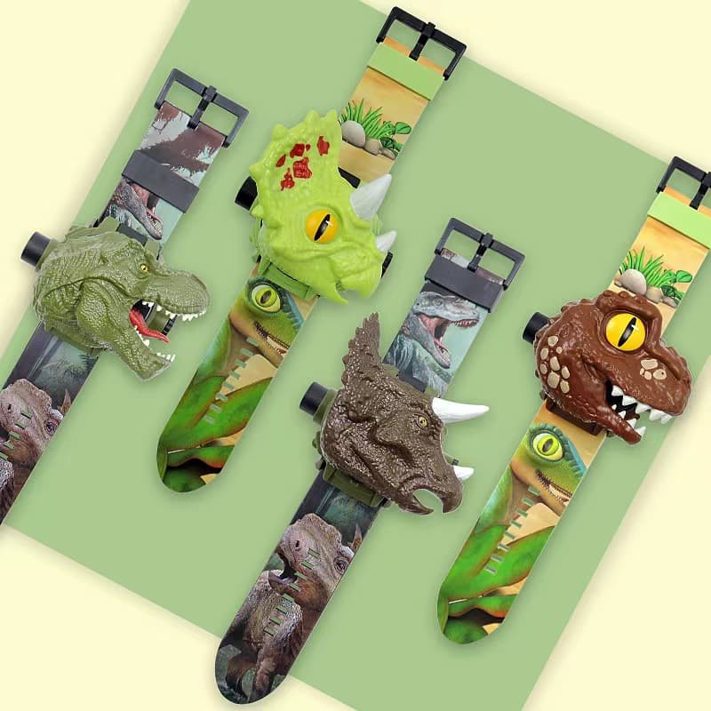 Dinossauro dos desenhos animados, relógio, brinquedo eletrônico criativo para crianças, 3D, presente de aniversário - imagem 3