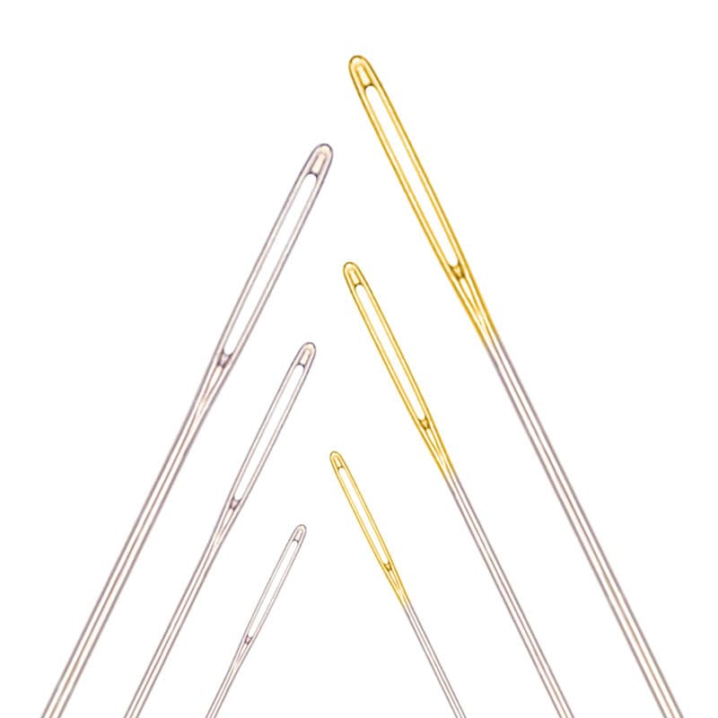 Agulha de costura manual grande olho doméstico, agulha de costura dourada com cauda dourada, agulha de ponto cruz de alta qualidade, ferramenta de tricô, agulha grande com buraco - imagem 2